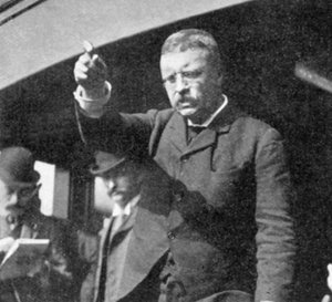 تيودور روزفلت يخاطب اجتماعًا في ولاية نيويورك ، 1901 بواسطة غير معروف