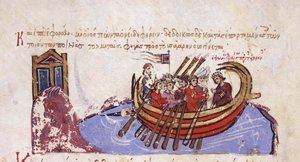 يهرب توماس السلاف إلى العرب مصغرة من مدريد Skylitzes ، القرنين 11 و 12 بواسطة غير معروف