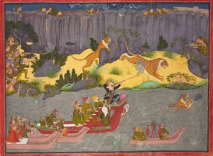 النمر هانت من رجا رام سينغ الثاني ، ج. 1830-1840. بواسطة غير معروف