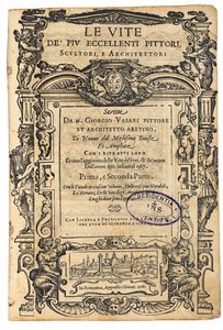 صفحة العنوان من: جورجيو فاساري ، حياة أفضل الرسامين الإيطاليين ، النحاتين ، 1568. بواسطة غير معروف