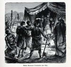 يدين ابنه تيتوس مانليوس 1882 بواسطة غير معروف