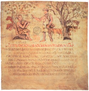 Tityrus لعب الأنابيب ، القرن الخامس بواسطة غير معروف