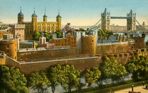 جسر البرج وبرج لندن ، c1910. بواسطة غير معروف