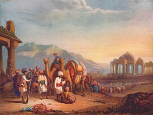 المسافرون مع مرافقين في مقاطعة كاتيار القديمة ، 1908 بواسطة غير معروف
