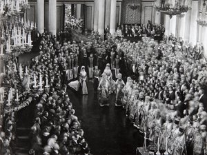 القيصر نيكولاس الثاني في حفل افتتاح الدوما الأولى ، سانت بطرسبرغ ، روسيا ، 1906 بواسطة غير معروف