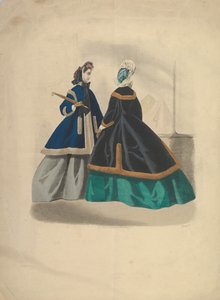 امرأتان ترتديان معاطف 1863-64. بواسطة غير معروف