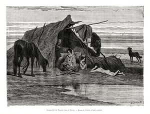 التخييم Tziganes في Puszta ، 1886 بواسطة غير معروف