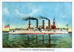 الولايات المتحدة Armored Cruiser Brooklyn، c1890s بواسطة غير معروف