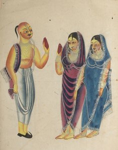 Vaishnava Devotee مع امرأتين ، 1800s. بواسطة غير معروف