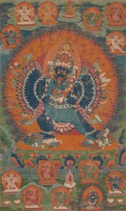 Vajrabhairava مع قرينته Vajravetali ، القرن الثامن عشر. بواسطة غير معروف