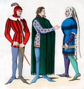خادم وأمراء في زي القرن الرابع عشر ، 1882-1884 بواسطة غير معروف