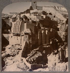 وادي مار سابا ودير ، من بروك كيدرون ، c1900 بواسطة غير معروف
