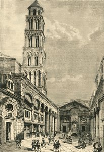 منظر في Spalatro ، يُظهر الكامبانيل والتأرجح لقصر دقلديانوس ، 1890. بواسطة غير معروف