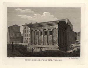 منظر لمعبد Portunus أو Tempio di Portuno أو Tempio della Fortuna Virile بواسطة غير معروف