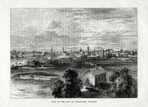 منظر لمدينة ملبورن ، فيكتوريا ، أستراليا ، 1877 بواسطة غير معروف