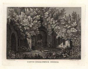 منظر لربيع الحورية Egeria ، Fonte della Ninfa Egeria ، باركو كافاريلا ، روما بواسطة غير معروف