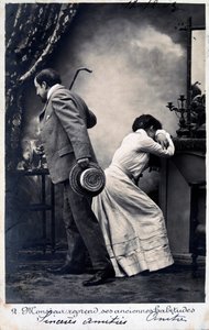 بطاقة بريدية فرنسية عتيقة ، c1900 بواسطة غير معروف