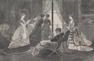 انتظار المكالمات في يوم رأس السنة الجديدة Harper's Bazar، Vol. الثاني ، 2 يناير 1869. بواسطة غير معروف