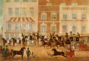 'West Country Mails at the Gloucester Coffee House، Piccadilly'، c1830، 1943. بواسطة غير معروف