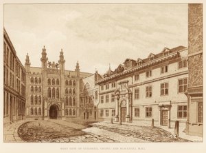 منظر غربي لمصلى جيلدهول وقاعة بلاكويل ، مدينة لندن ، 1886 بواسطة غير معروف
