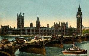 جسر وستمنستر وبيوت البرلمان ، لندن ، c1910. بواسطة غير معروف