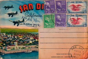 Wings Over San Diego - عرض مبنى مركز سيفيك الجديد ، c1941 بواسطة غير معروف