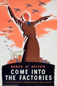 "نساء بريطانيا يدخلن المصانع" ، عام 1940 بواسطة غير معروف