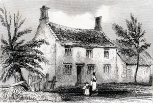 Woolsthorpe Manor ، بالقرب من Grantham ، Lincolnshire ، مسقط رأس السير إسحاق نيوتن ، 1840 بواسطة غير معروف