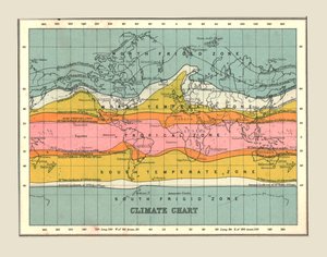 مخطط المناخ لخريطة العالم ، 1902. بواسطة غير معروف