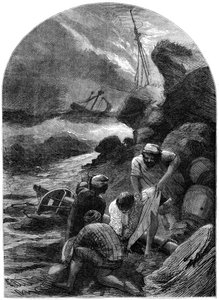 حطامون يجردون جثة السير سي شوفيل ، 1707 ، القرن التاسع عشر بواسطة غير معروف