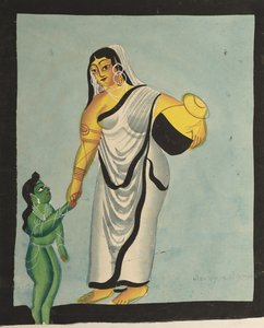 ياسودا أخذ الرضيع كريشنا للنزهة ، 1800s. بواسطة غير معروف