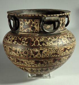 الديناصورات الشرقية اليونانية ، نمط الماعز البري الأوسط ، من Cerveteri ، c.615 قبل الميلاد (الفخار) بواسطة غير معروف غير معروف