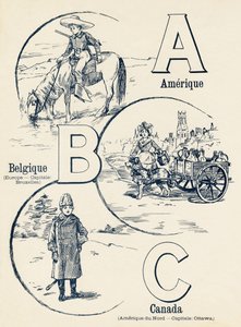 ABC: أمريكا ، بلجيكا ، كندا - عالمان ABC. Emile Guerin ، ناشر ، باريس ، حوالي عام 1900. الأبعاد: 27.5 × 21.5 سم بواسطة غير معروف