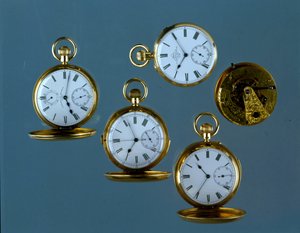 مجموعة مختارة من ساعات الجيب السويسرية والإنجليزية ذات المينا البيضاء وحالات الذهب بواسطة غير معروف