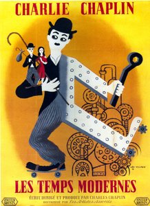 ملصق فيلم CharlesChaplin Modern Times مع تشارلي شابلن 1936 بواسطة غير معروف