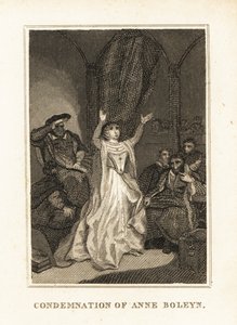 اتهم هنري الثامن آن بولين بالزنا عام 1536. 1836 (نقش) بواسطة فنان غير معروف