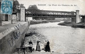 بريتاني ، إيل وفلين (35) ، ريدون: جسر السكة الحديد - بطاقة بريدية مؤرخة عام 1904 بواسطة غير معروف