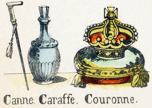 C - Canne Caraffe Couronne - الأبجدية - ترفيه الأطفال - صورة إبينال ، سلسلة شعبية c1890 (توضيح) بواسطة غير معروف
