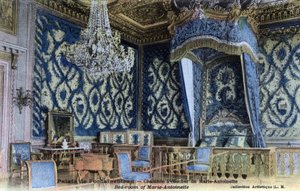 شاتو دو فونتينبلو: غرفة نوم الملكة ماري أنطوانيت (1755-1793) - بطاقة بريدية أواخر القرن التاسع عشر والعشرين