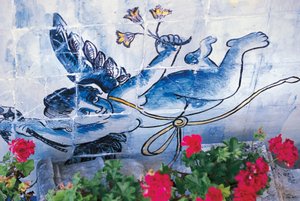 الكروب ، بلاط azulejos ، قصر المركيز في Fronteira ، لشبونة ، البرتغال ، التفاصيل بواسطة فنان غير معروف