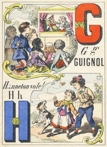 GH: Guignol، Hanneton Vole! - ألعاب الأبجدية ، حوالي 1890 (رسم توضيحي) بواسطة غير معروف