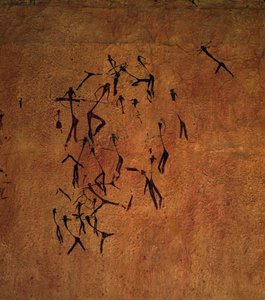 مشهد الصيد ، من كهوف Valltorta ، العصر الحجري الحديث (الرسم على الحائط) بواسطة فنان غير معروف