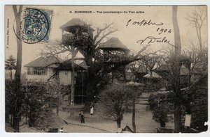 إيل دو فرانس ، Hauts de Seine (92) ، Le Plessis Robinson (Le Plessis-Robinson): منظر بانورامي لـ "True Arbre" ، لوح تم تركيبه أعلى كستناء - بطاقة بريدية مؤرخة عام 1904 بواسطة غير معروف