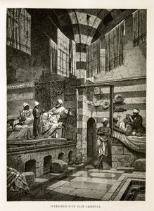 Internal view of an oriental bath Illustration from the Atlas of Egypt بواسطة غير معروف