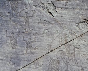 إيطاليا، منطقة لومباردي، فالكامونيكا، الصورة عن قرب، بسبب، الرسومات الصخرية، إلى داخل، Naquane، National Park بواسطة فنان غير معروف