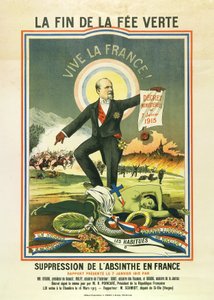 نهاية الرسم الأخضر ، الطباعة الحجرية أثناء الحظر المفروض على الأفسنتين في فرنسا عام 1915 بواسطة غير معروف
