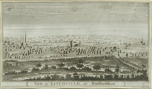 Lichfield - South West View: نقش ، بدون تاريخ [1780-85] بواسطة غير معروف