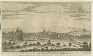 Lichfield - South West View: النقش ، بدون تاريخ [أواخر القرن الثامن عشر] بواسطة غير معروف