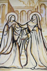 Lome Sacred Heart Cathedral. The Visitation ( the visit of Mary with Elizabeth as recorded in the Gospel of Luke ). Lome. Togo بواسطة غير معروف
