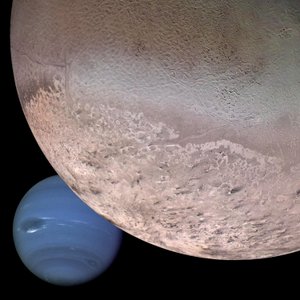 Montage of Neptune and it